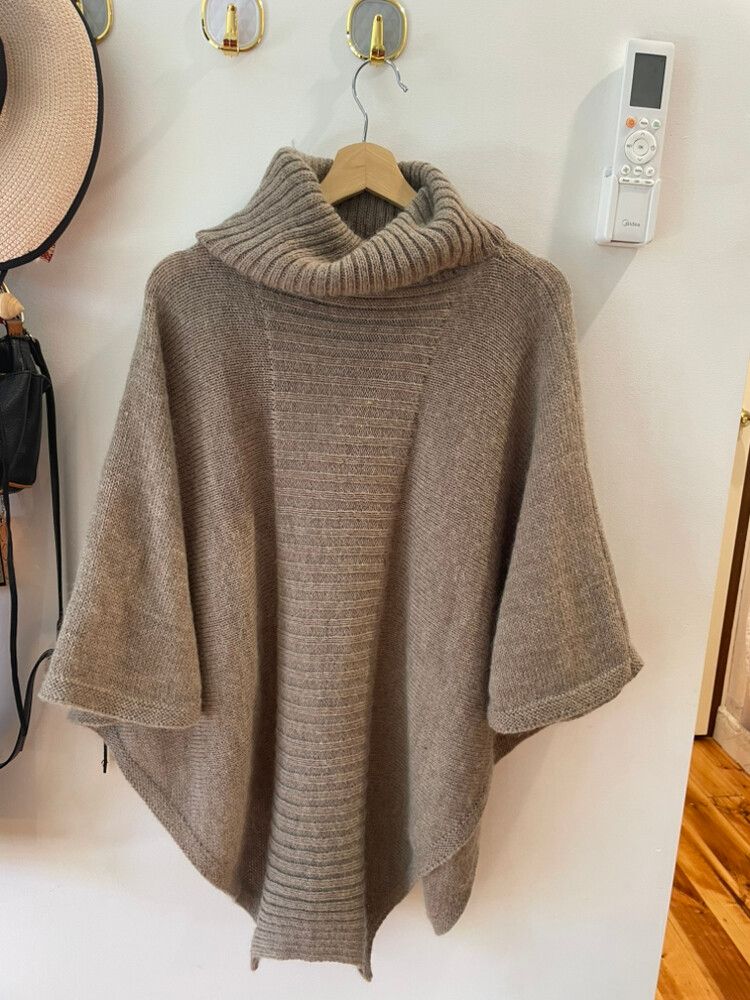 Taupe Knit Poncho