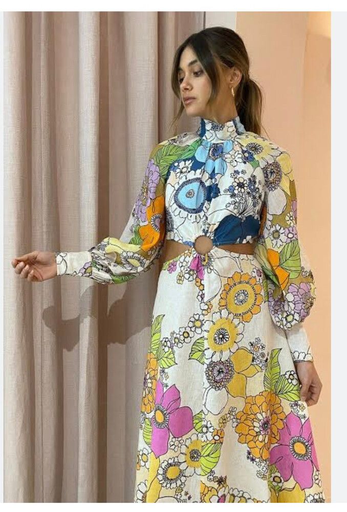 almais - Floral Cut Out Maxi Dress (Alemais dupe) on Designer Wardrobe