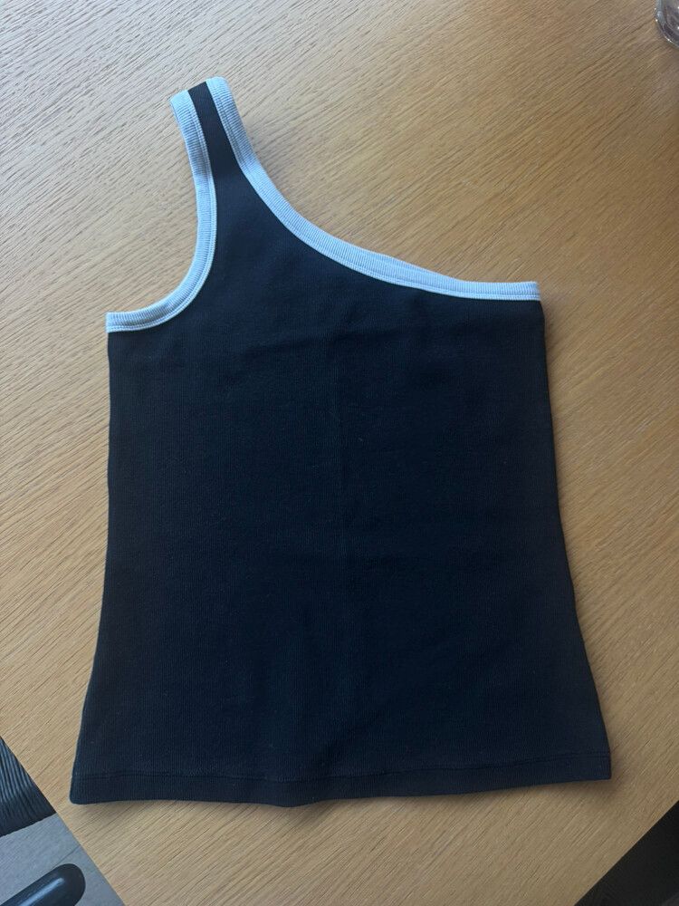 One Shoulder Tank With White Trim