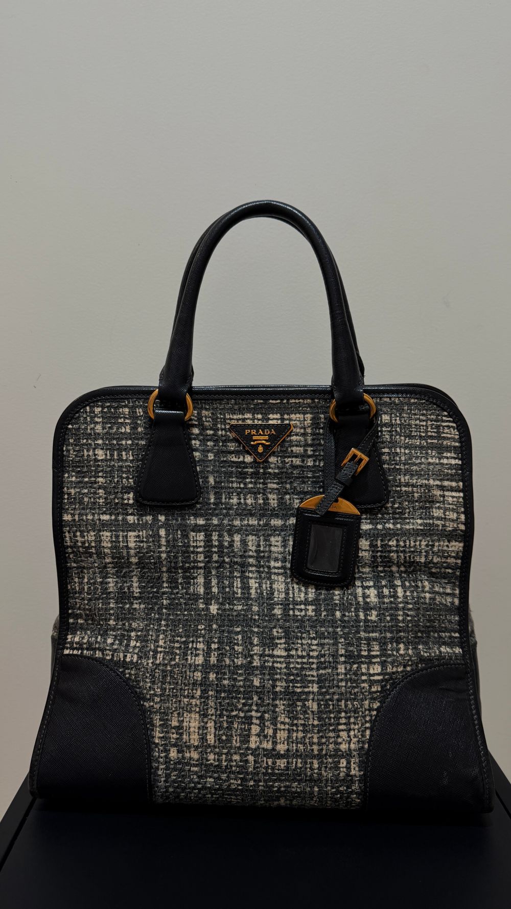 PRADA Black And White Handbag