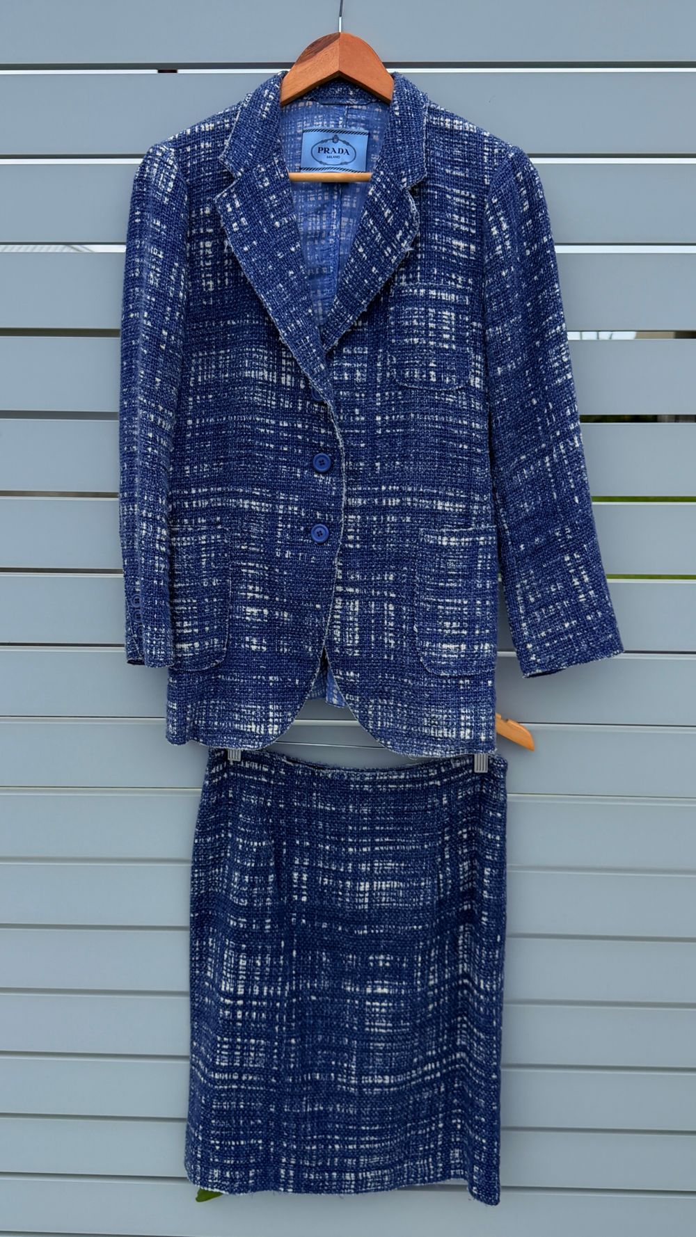 PRADA Blue Tweed Matching Set
