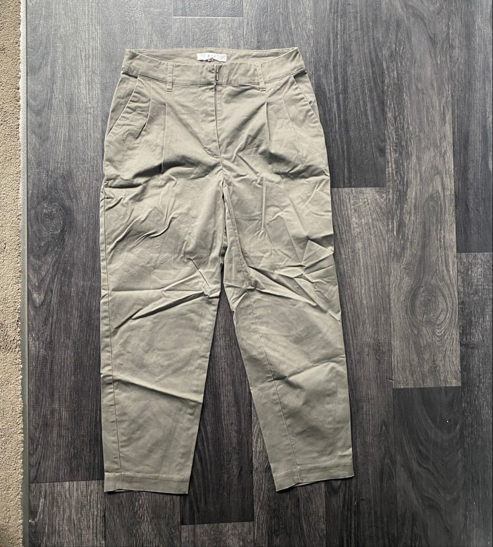 MAX Khaki Pleated Trousers