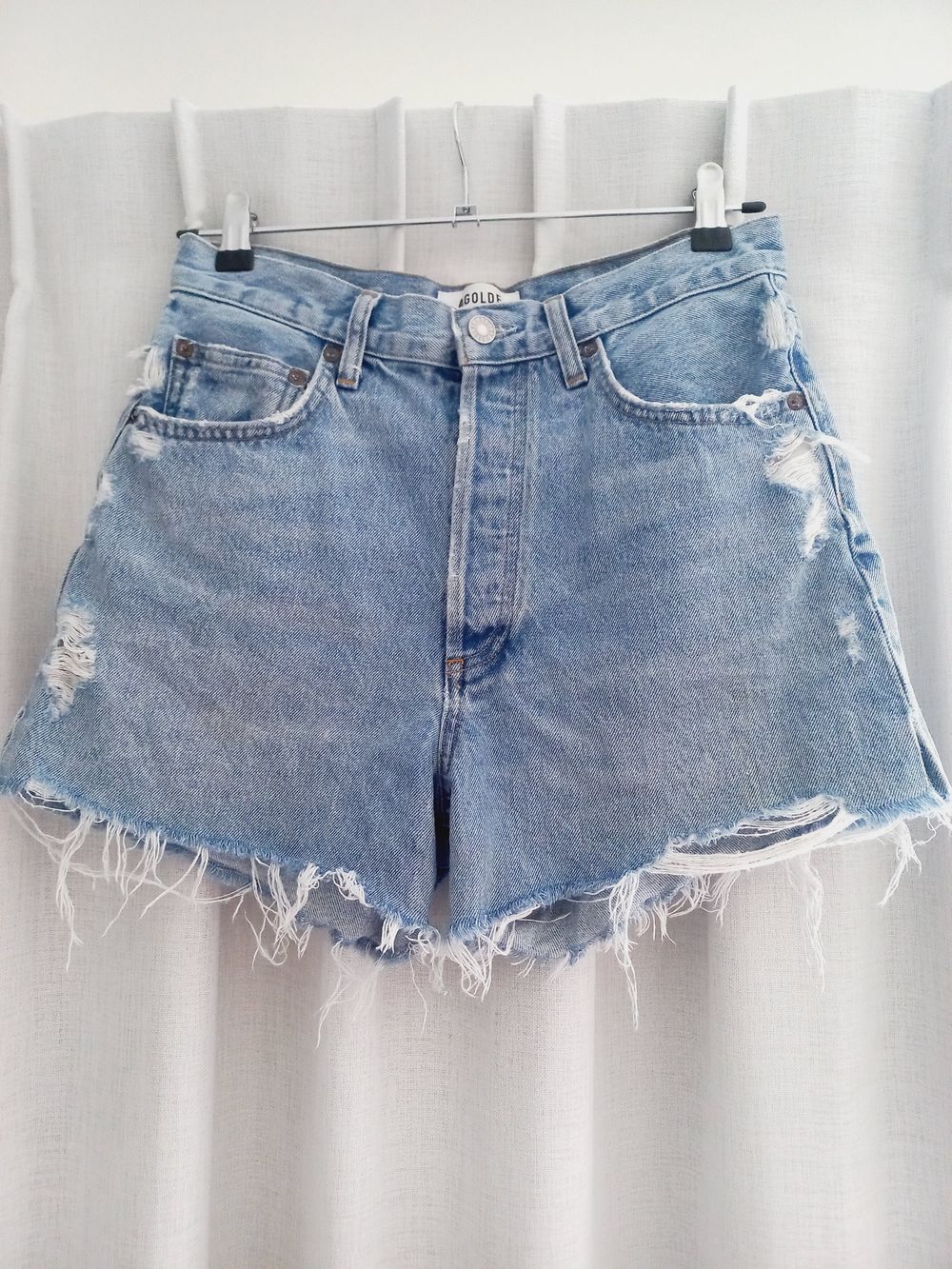 AGOLDE : 'Dee' shorts Light Blue distressed size 27