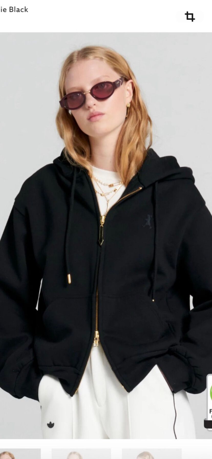 Karen Walker Runaway Cropped black oversized hoodie
