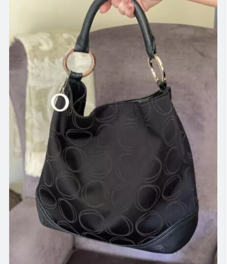 OROTON Black Leather Bucket Bag Handbag