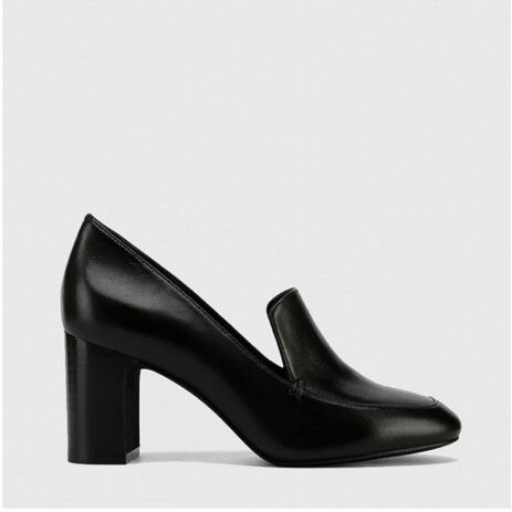 WITTNER Galis Leather Nappa Black Block Heel Loafers