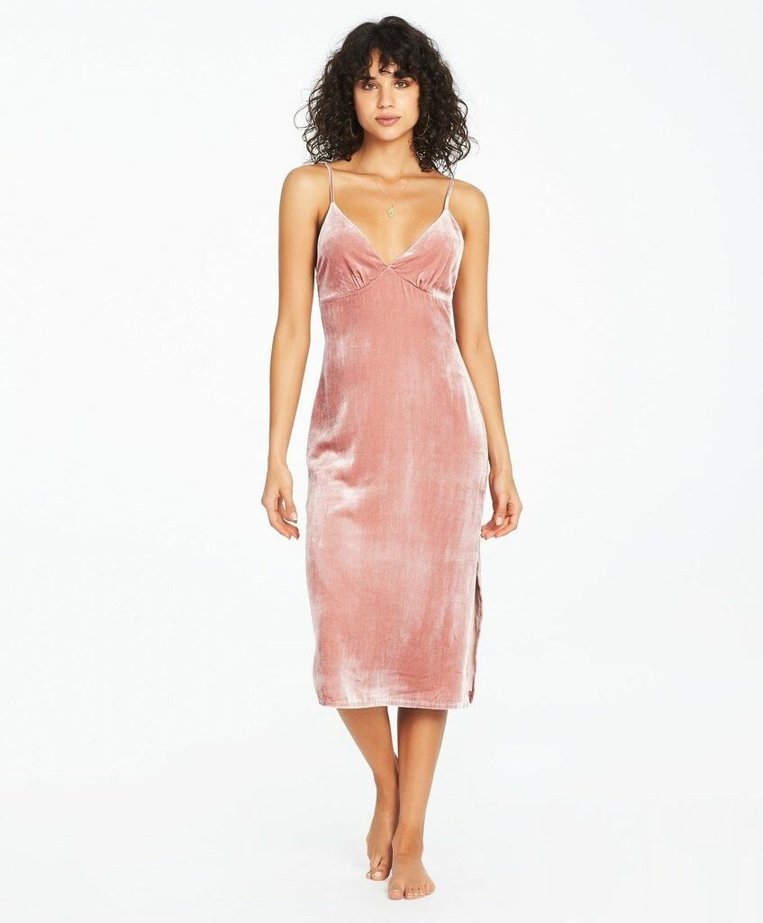 knee length dresses for ladies Velvet Long Midi Dress with A Cutout and Voluminous Sleeves 38 (FR) / Plum