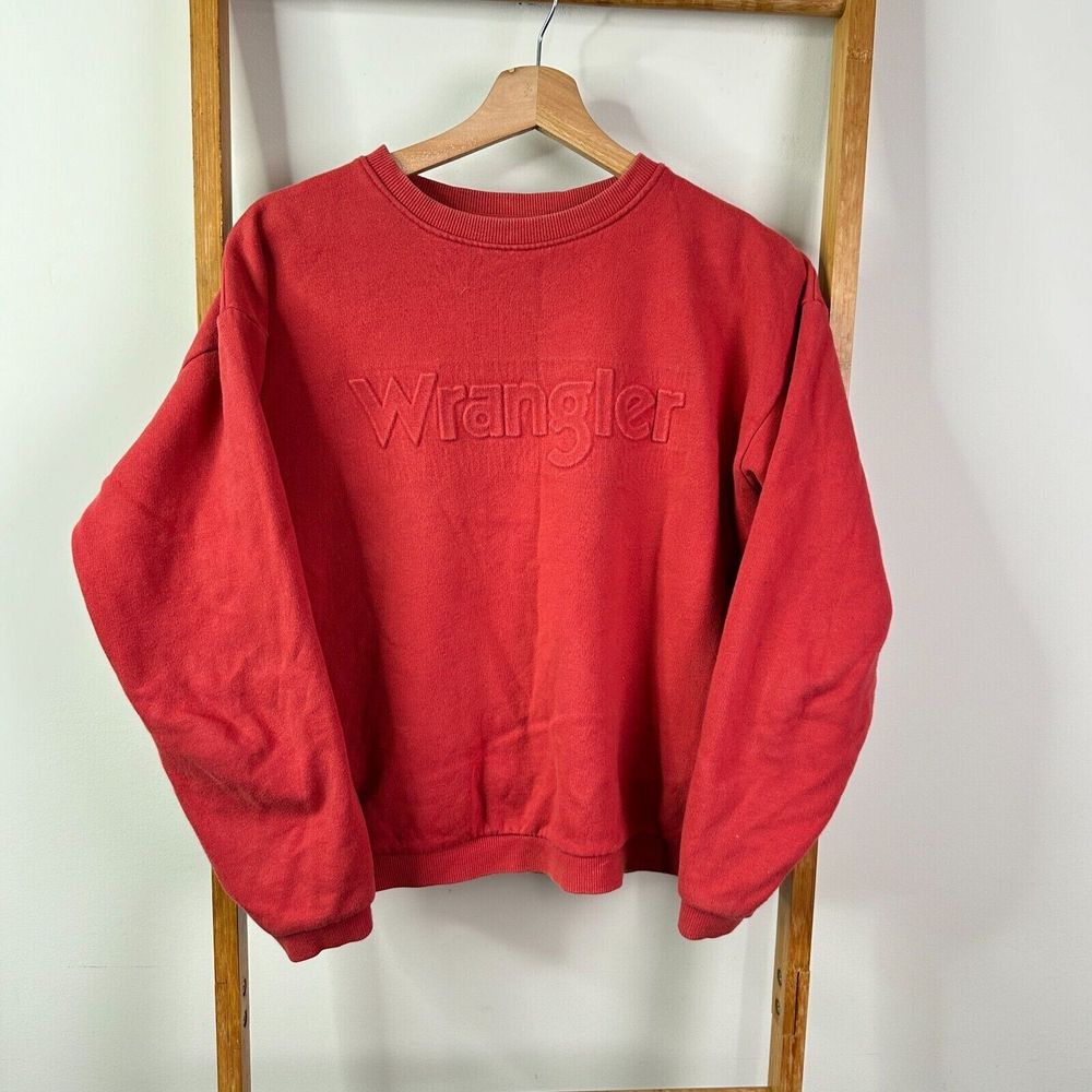 WRANGLER Red Cotton Fleece Crew Neck Sweater Jumper