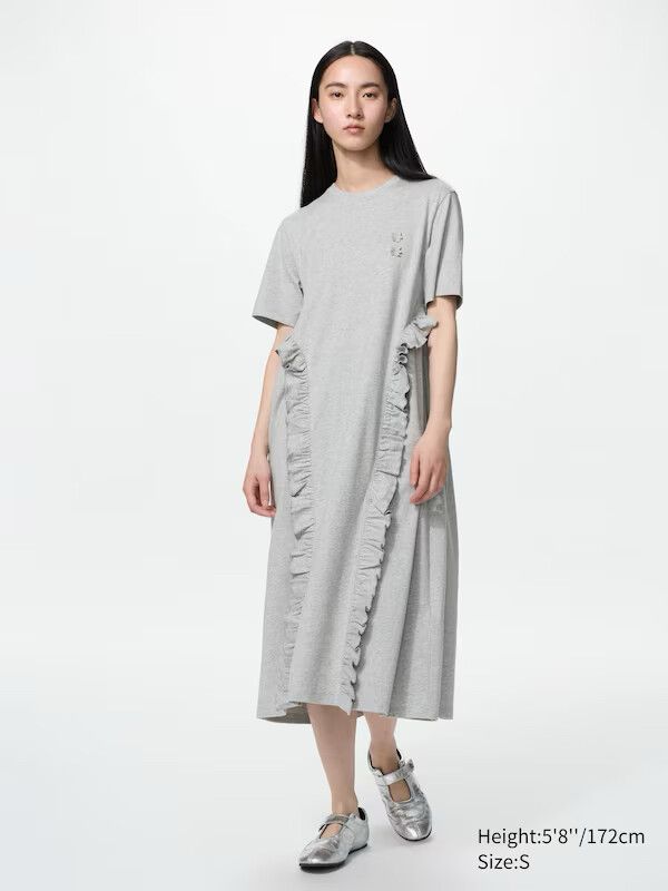 long white t shirt dress T-shirt maxi dress Grey / Large main image 1