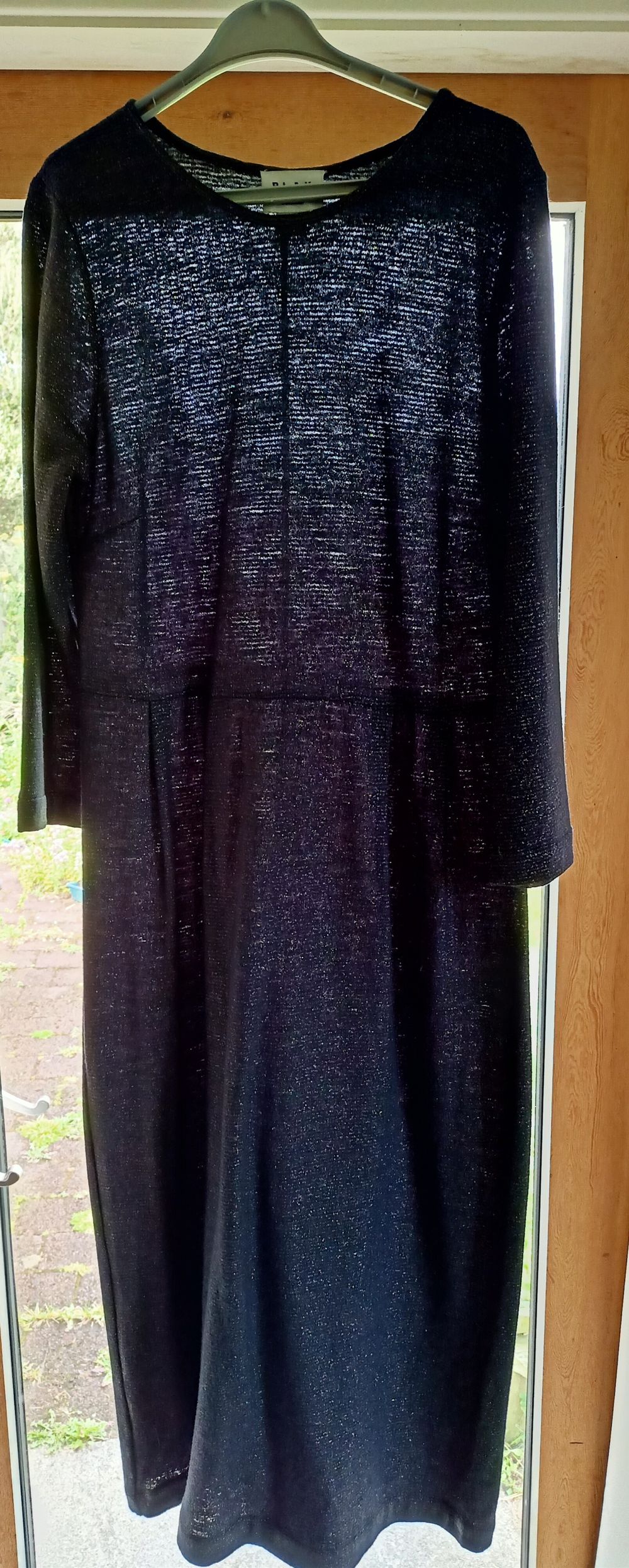 Black and lurex wool dress
