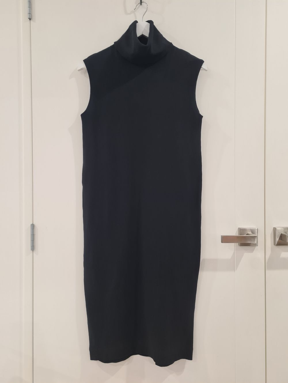 Kowtow Black Ribbed Cotton Sleeveless Midi Dress – XS