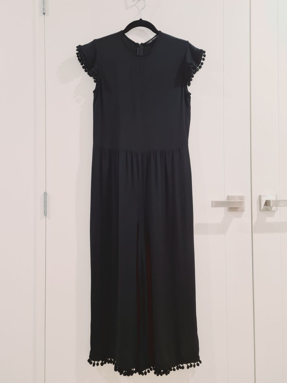 Zara Woman Black Pom Pom Playsuit