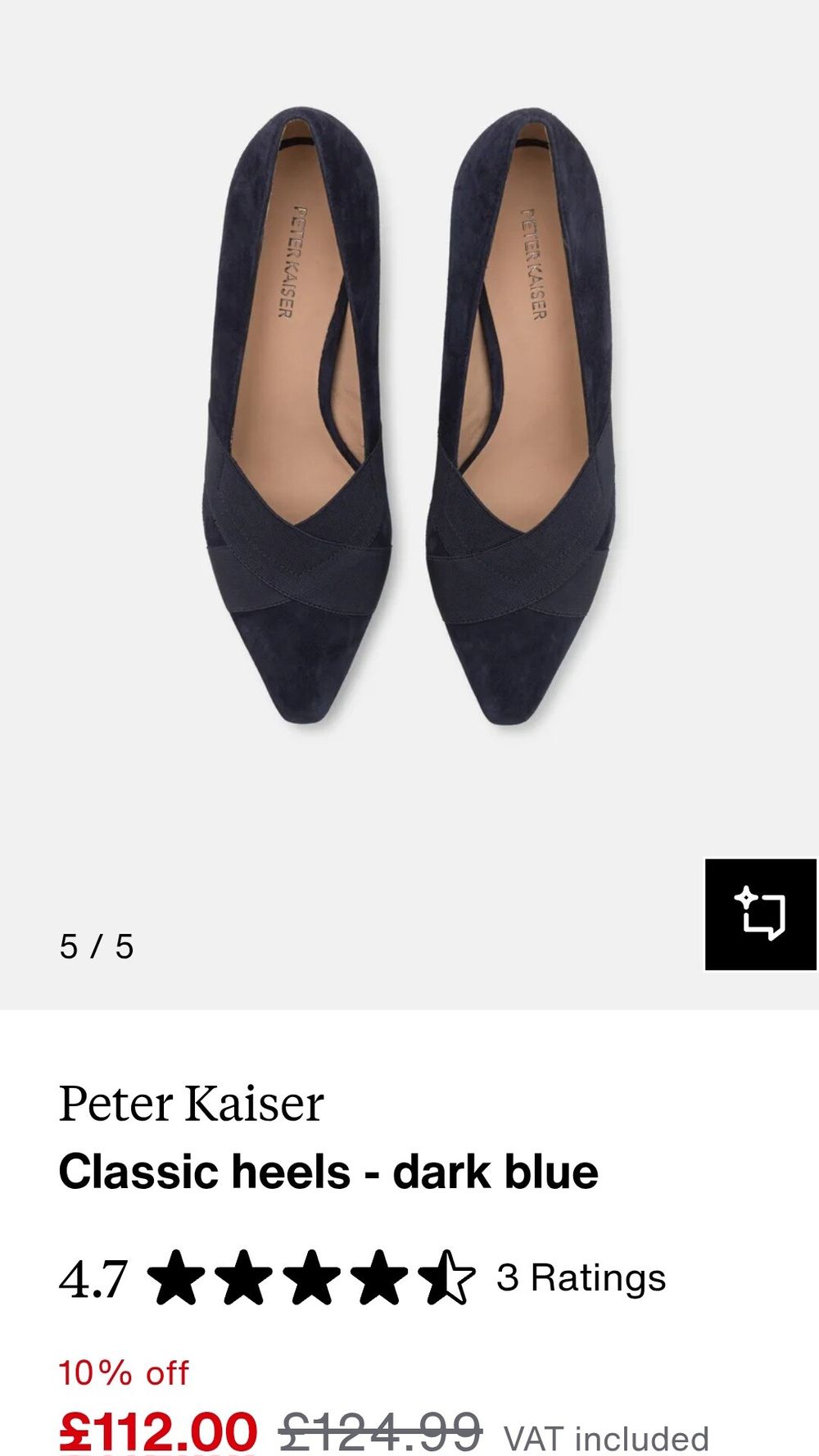 Peter Kaiser Navy Blue Suede Classic Heels - Size 39 incredibly comfortable shoes