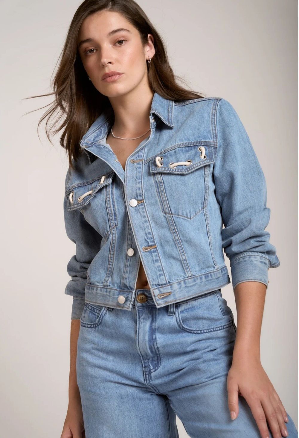 MAX Cord Detail Denim Jacket Fits 8-10