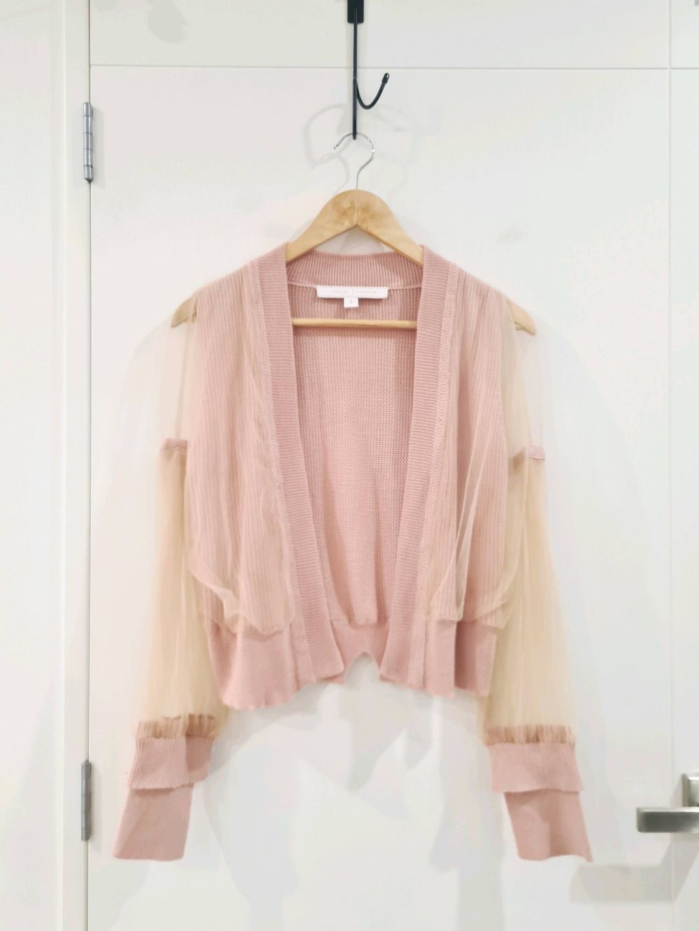 Trelise Cooper Pink and Chiffon Combi Dressy Cardigan size S