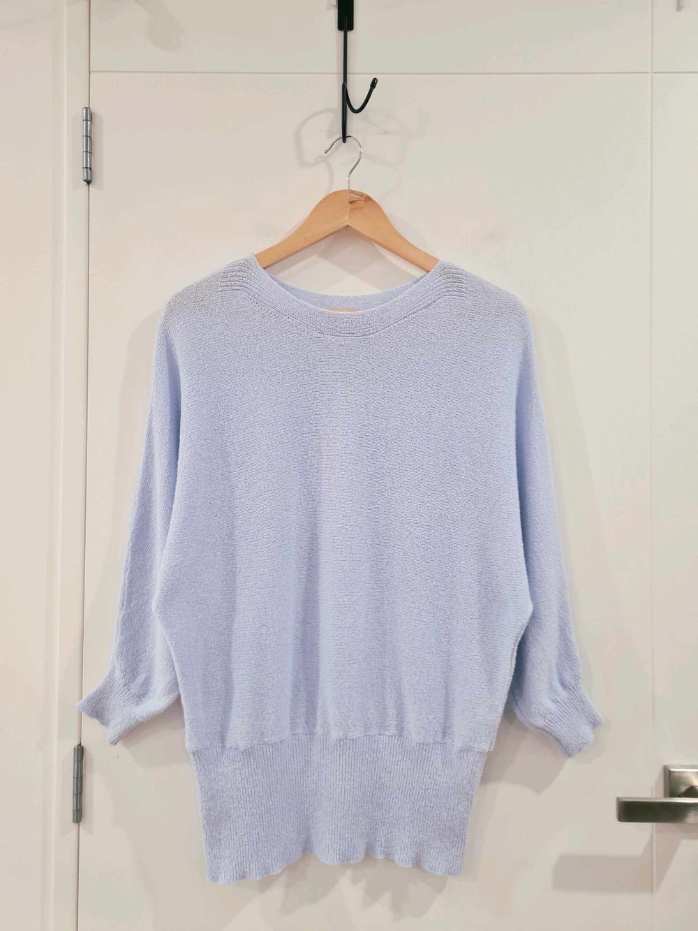 Whistles Muted Periwinkle Blue Lightweight Knit Jumper Relaxed Fit Cotton XS