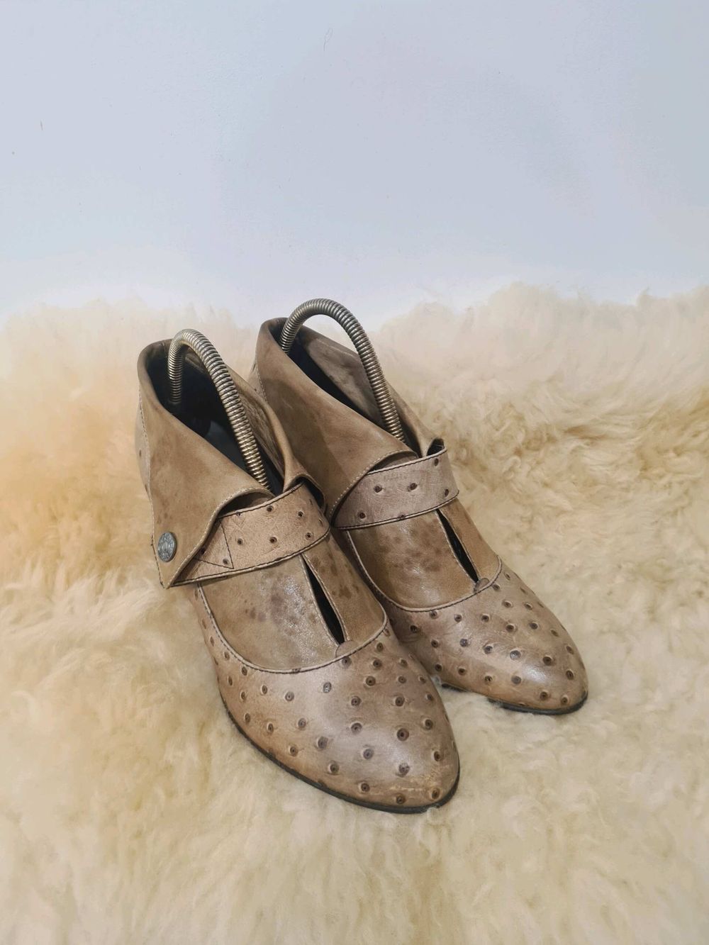 Pablo Fuster Tan Brown Premium 100% Genuine Leather Heeled Anckle Boots