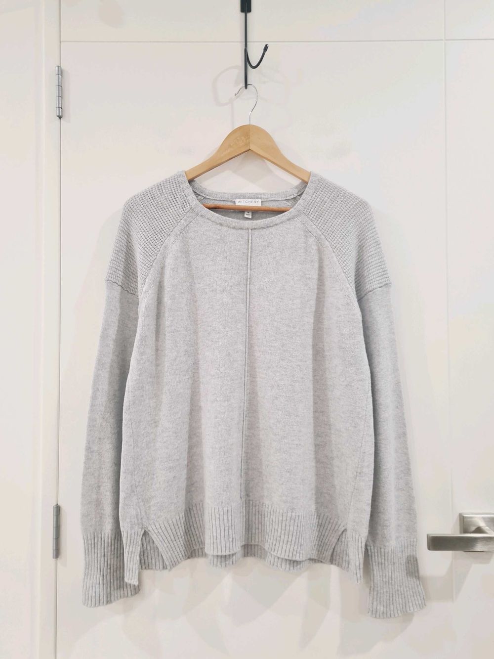 Witchery Grey Oversized Cashmere blend Crew neck Jumper size M