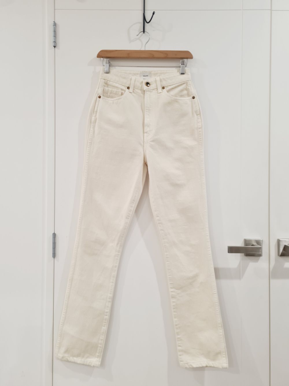 Khaite Daria Cream Slim Fit Jeans size 26