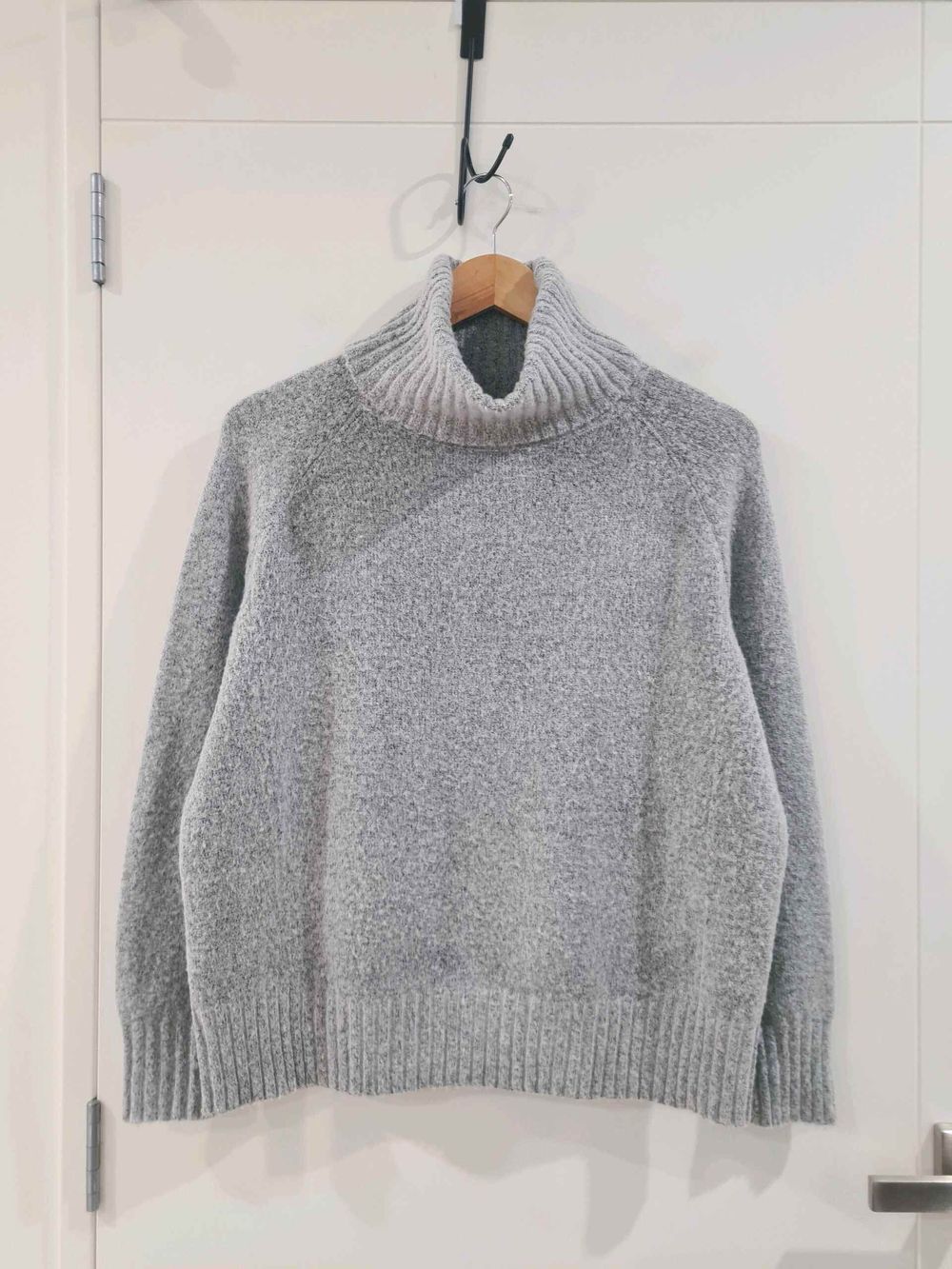 Storm Grey Buckley Turtleneck Oversized Fit Jumper