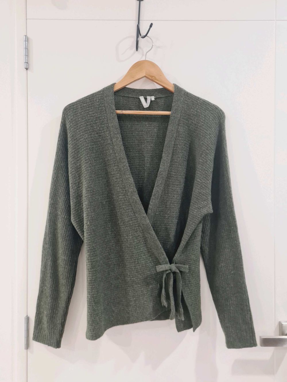 Madly Sweetly Green marl Wrap Premium Extrafine Merino blend Cardigan
