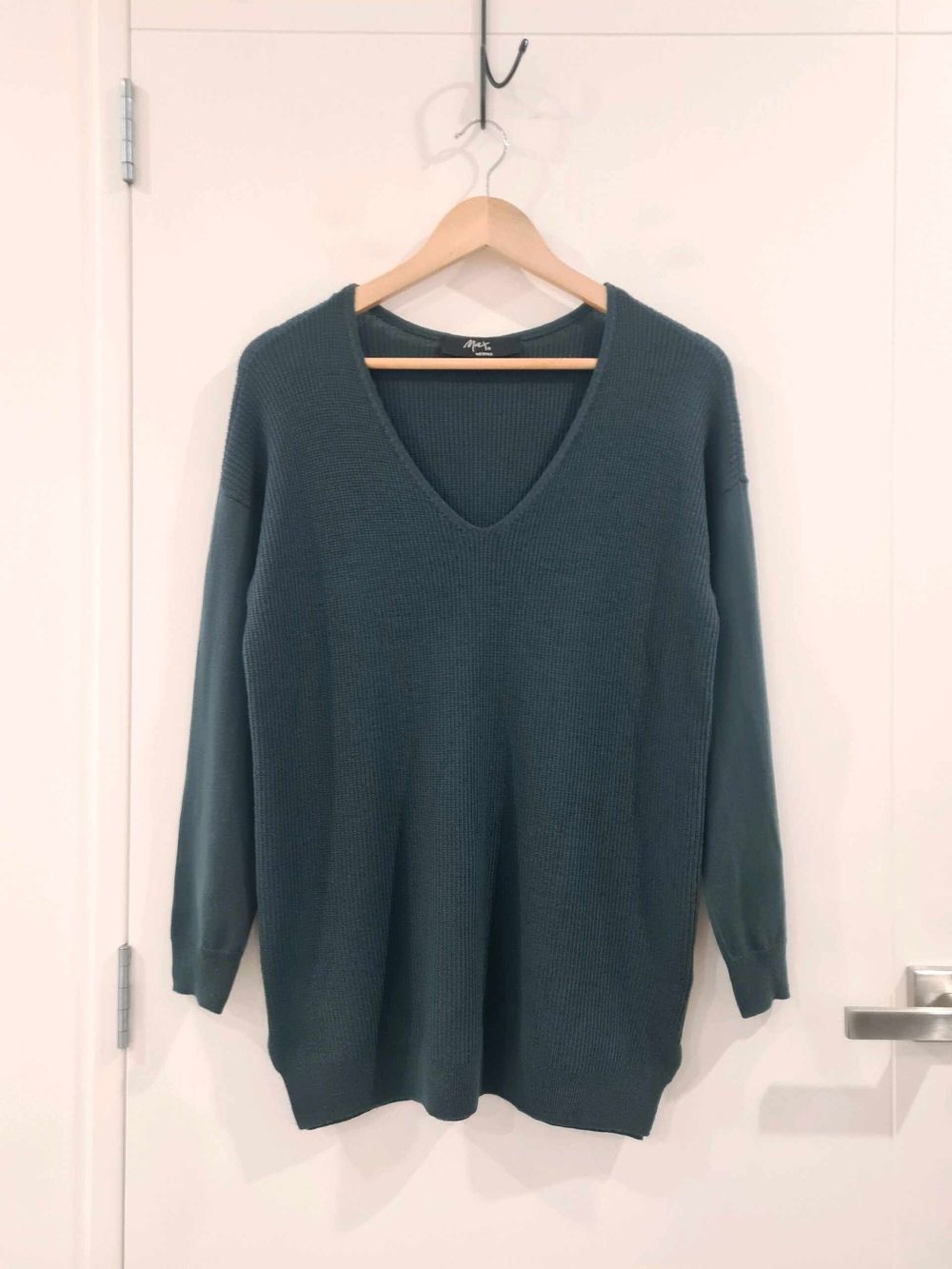 MAX Teal Green Premium 100% Extra Fine Merino Relaxed Fit Jumper