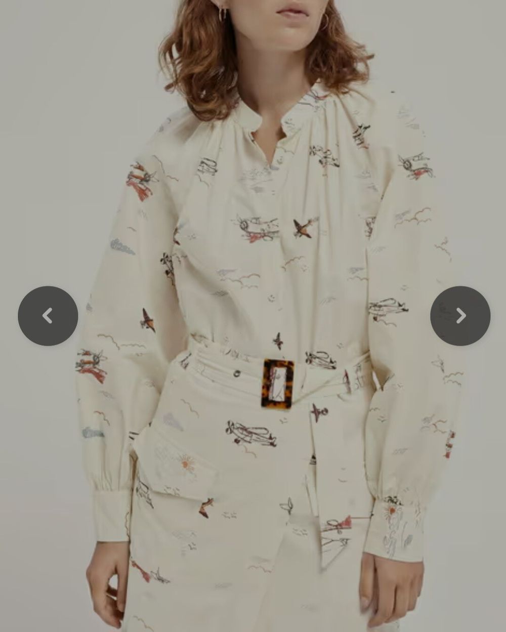 SCOTCH & SODA Ivory Printed Band Collar Shirt