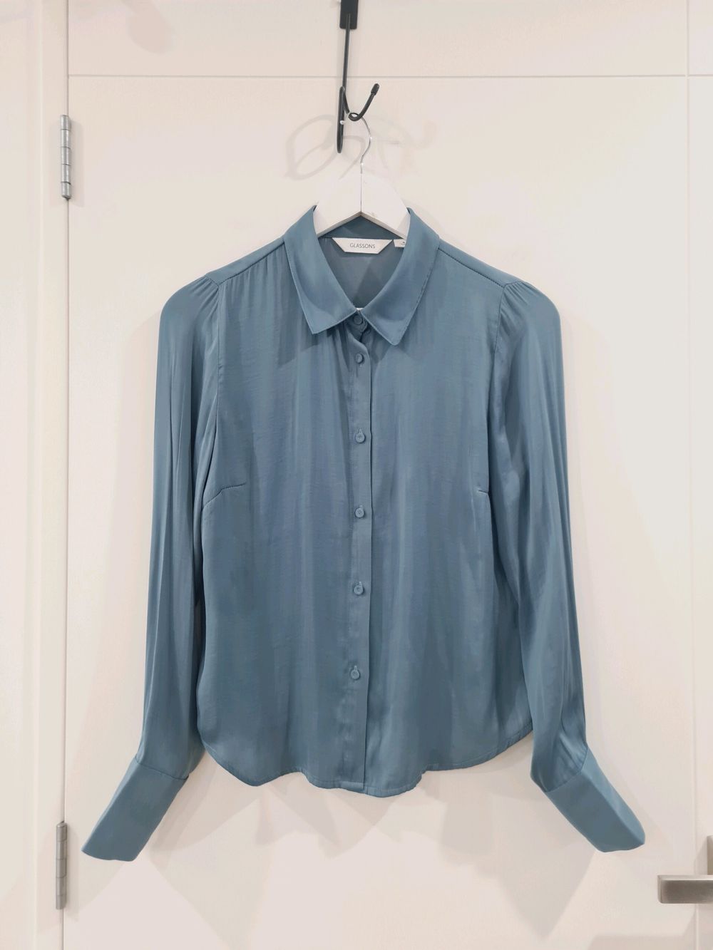 Glassons Sea Blue Satin-Look Classic Shirt