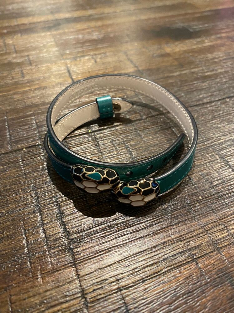 Bvlgari Serpenti Forever Twin Head Leather Bracelet