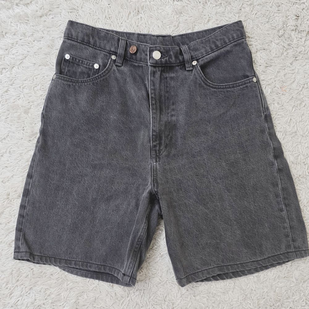 Arket Black Denim Cotton Shorts Sz 30 Jorts