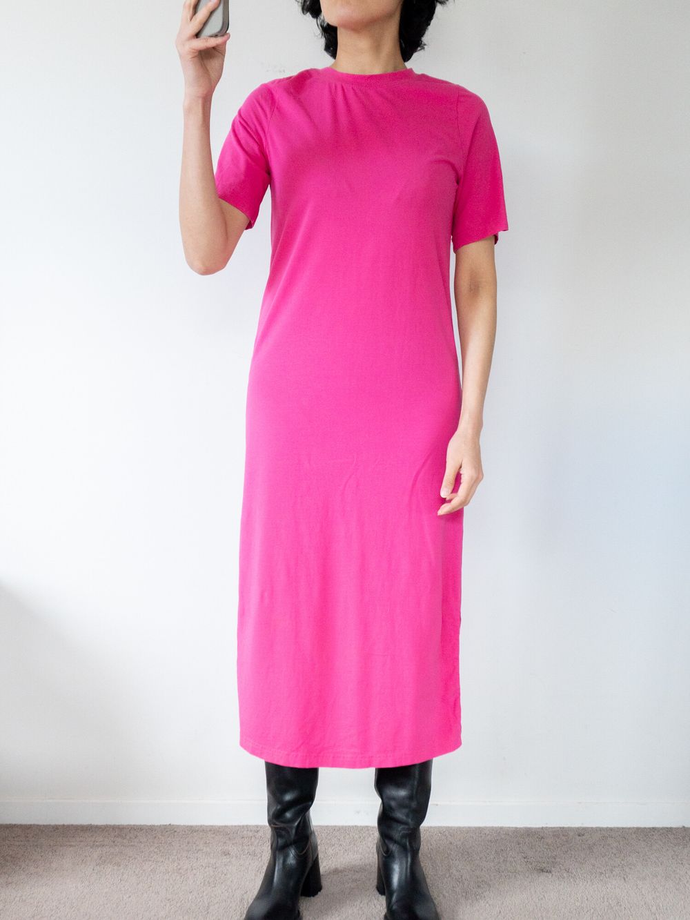 COS Pink T-Shirt Midi Dress Size XS.