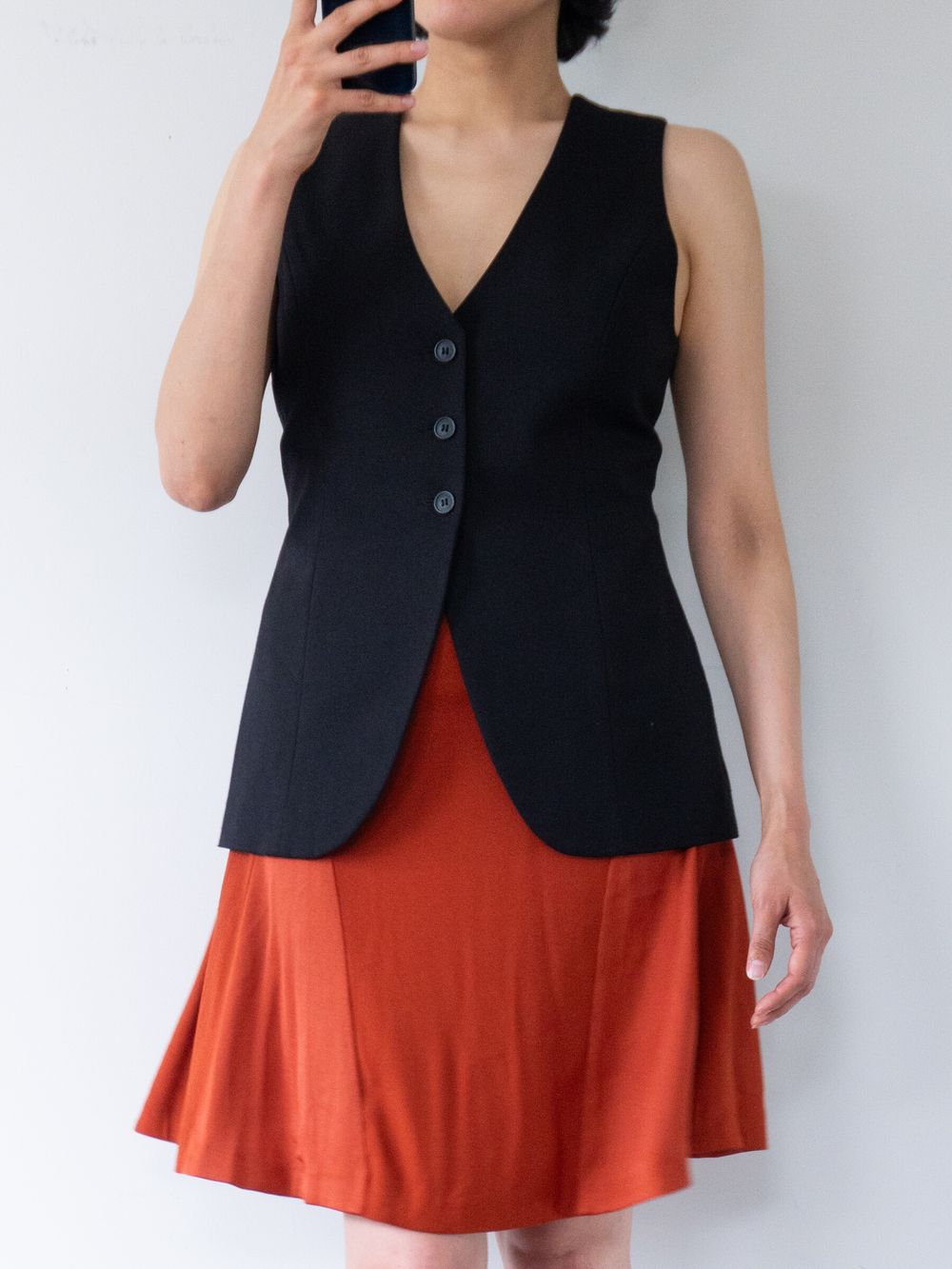 Black Longline Vest Coat – Size 12