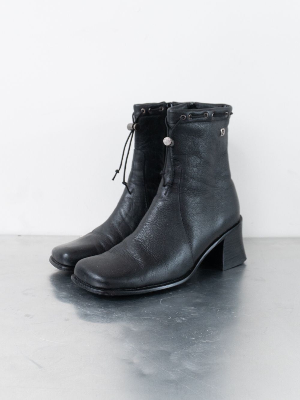 Pierre Cardin Square toe Leather Ankle Boots – Size 6–6.5