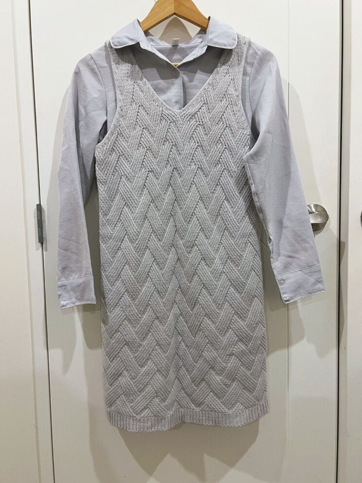 Grey Two-Piece Set – Shirt & Vest