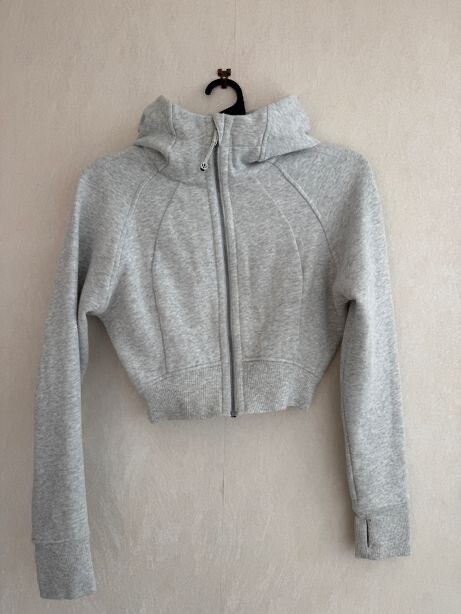 Lululemon Grey Scuba Crop Hoodie