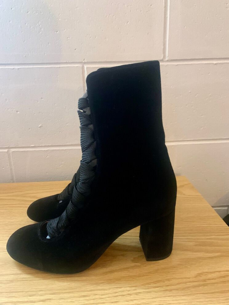Harper Boots In Black Velvet