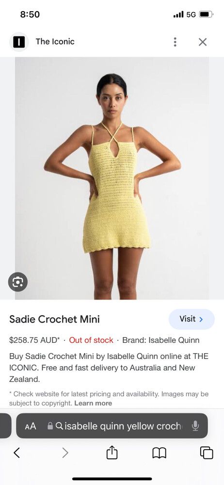 isabelle quinn crochet dress Isabelle Quinn piper crochet dress, Size 8, Worn once