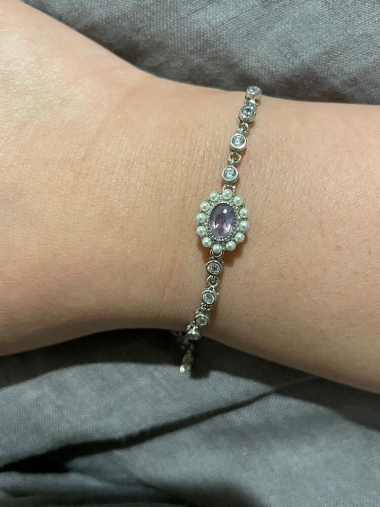 Sterling Silver Milky Amethyst Bracelet