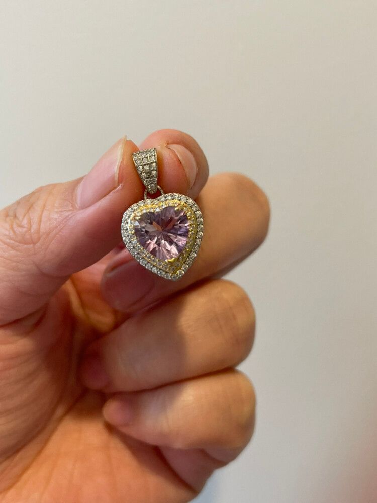 Heart Shaped Amethyst Silver Pendant