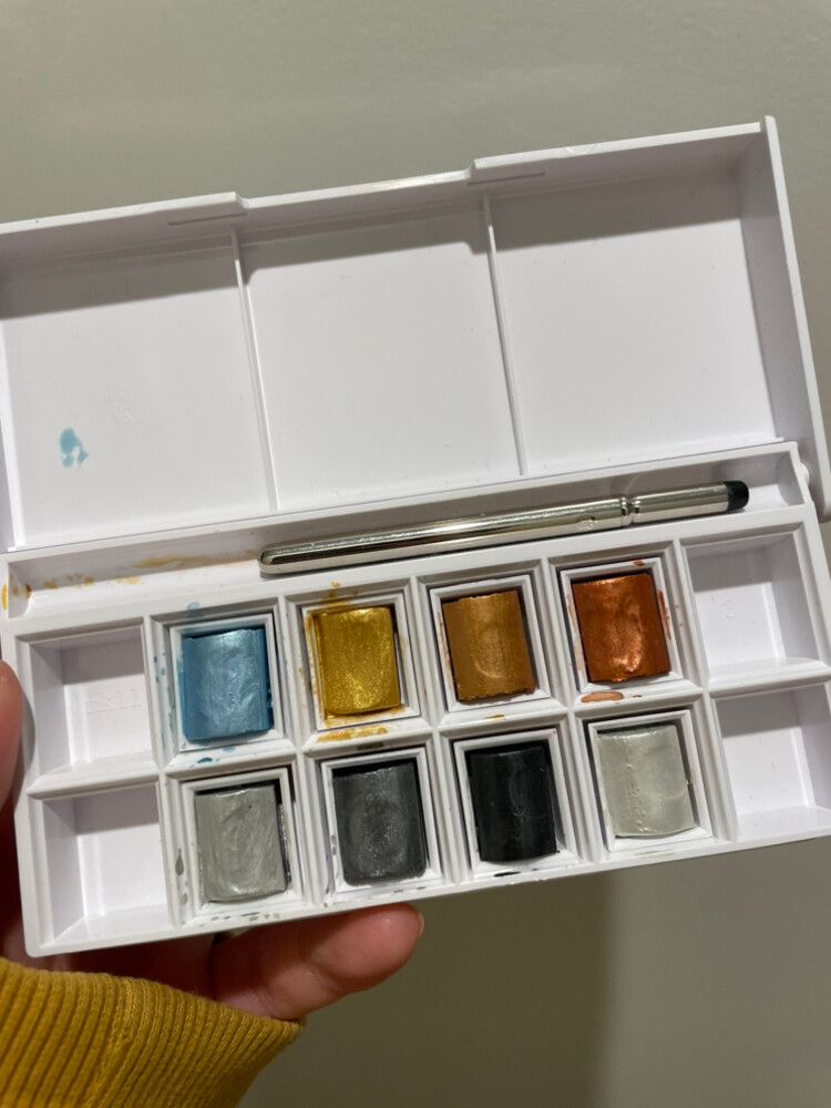 Winsor Newtown Metallic WaterColour 8 Half Pans