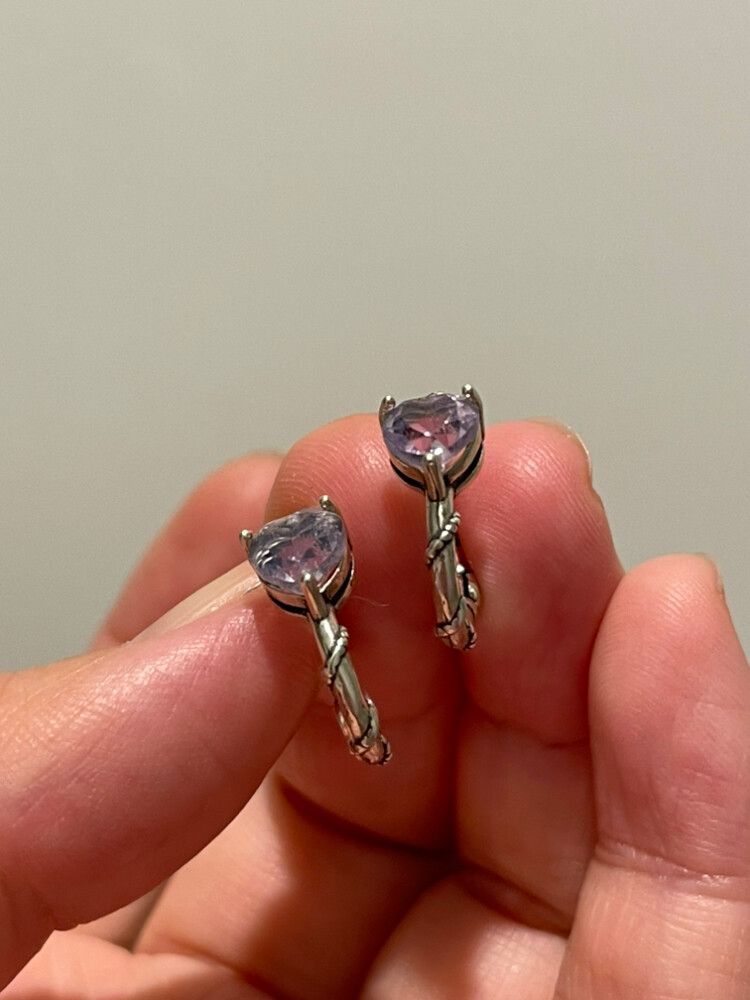 Serling Silver Milky Amethyst Sleeper Earrings