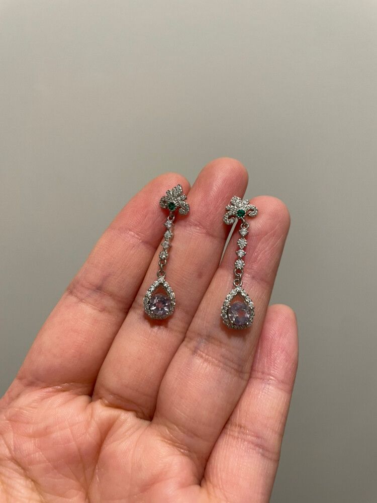 Serling Silver Milky Amethyst Earrings