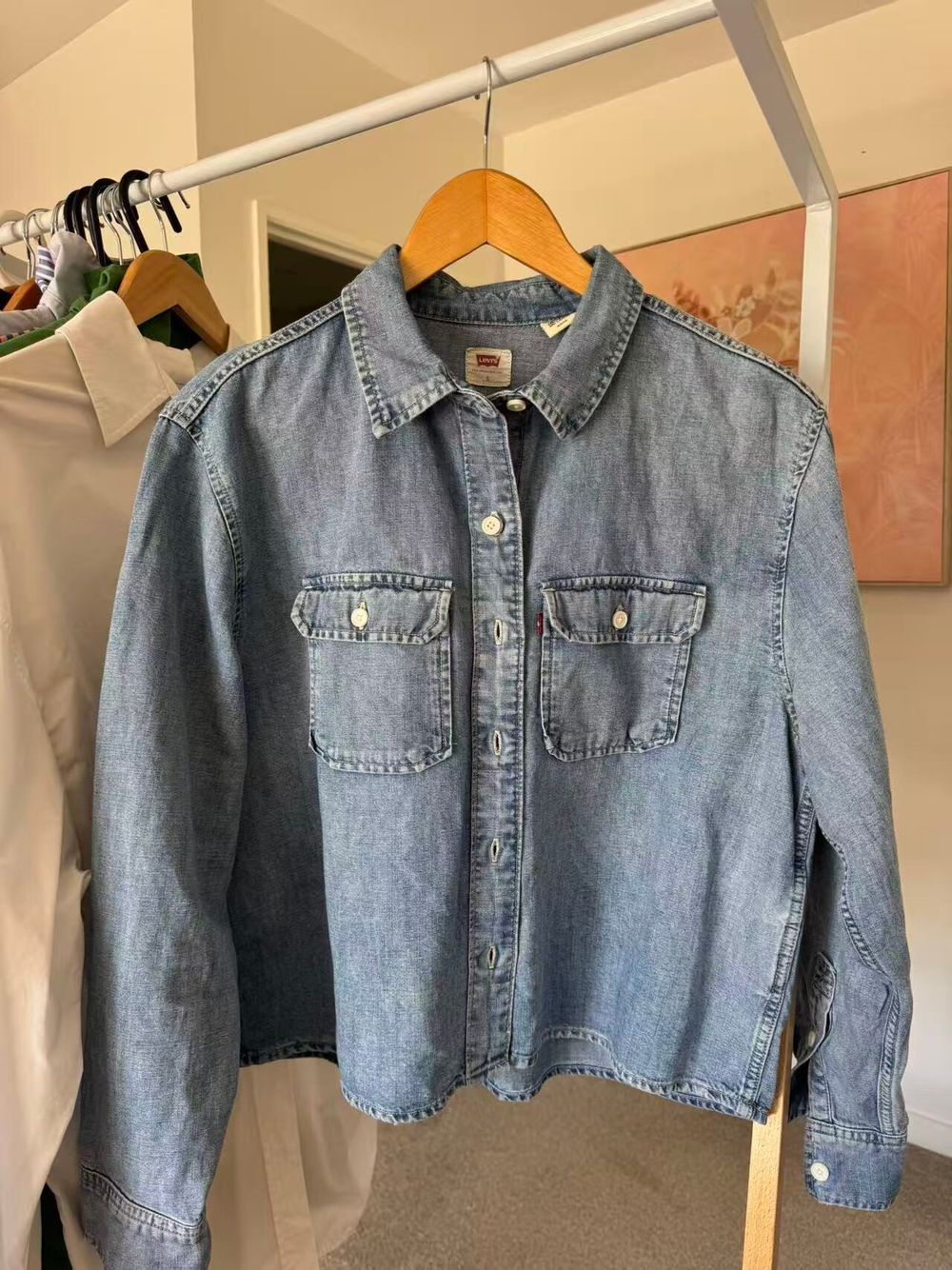 Levi's Cropped Denim Shirt Blouse - mint condition