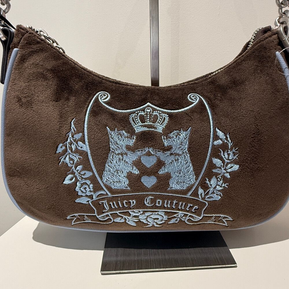 Juicy Couture Chocolate New Love Chapter Shoulder Bag in Blue And Brown BNWT