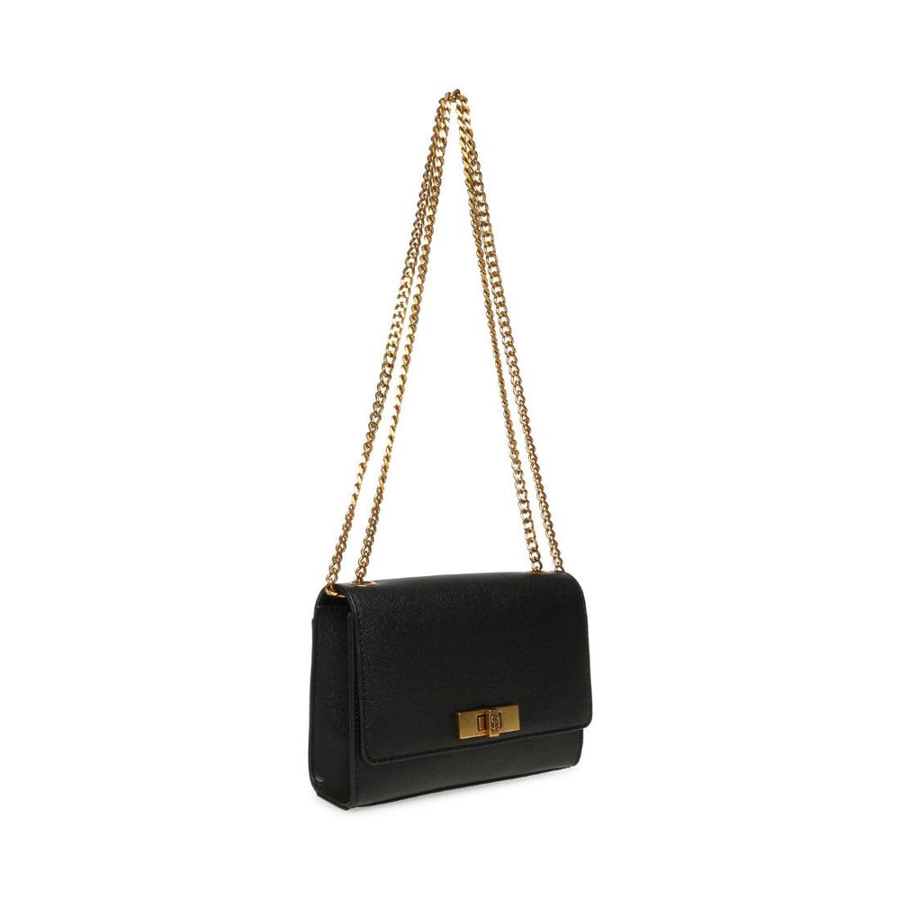 Steve Madden Black Crossbody Bag with Gold Chain in cute gift box BNWT