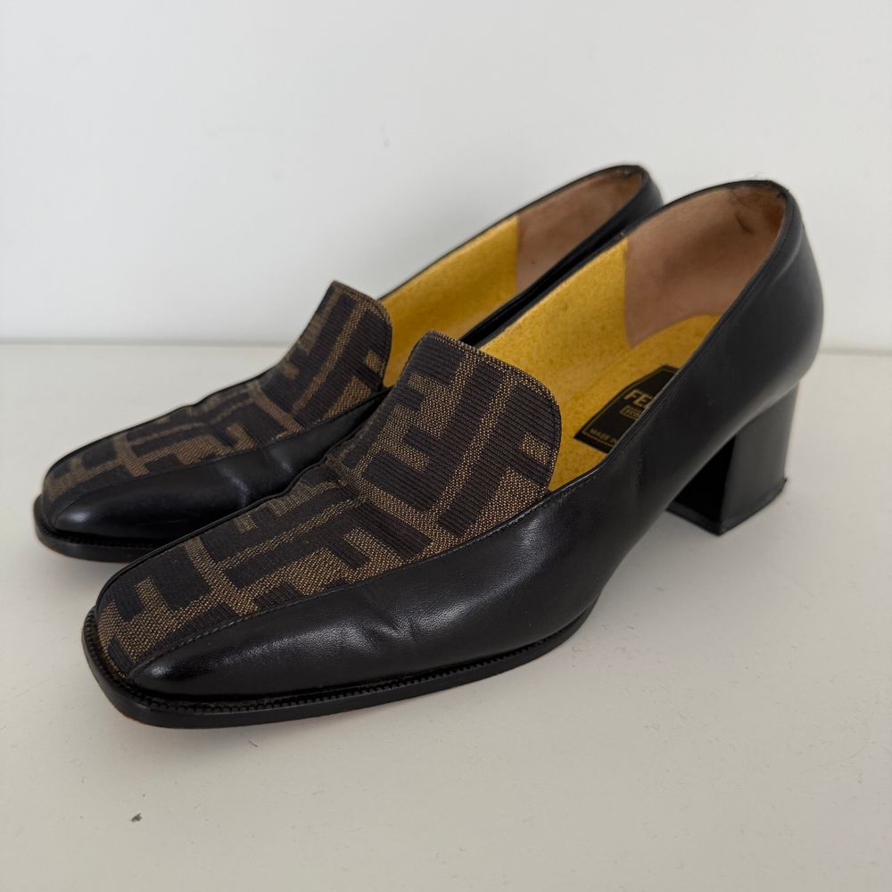 Vintage Fendi Zucca Monogram Leather Pumps – Size 36