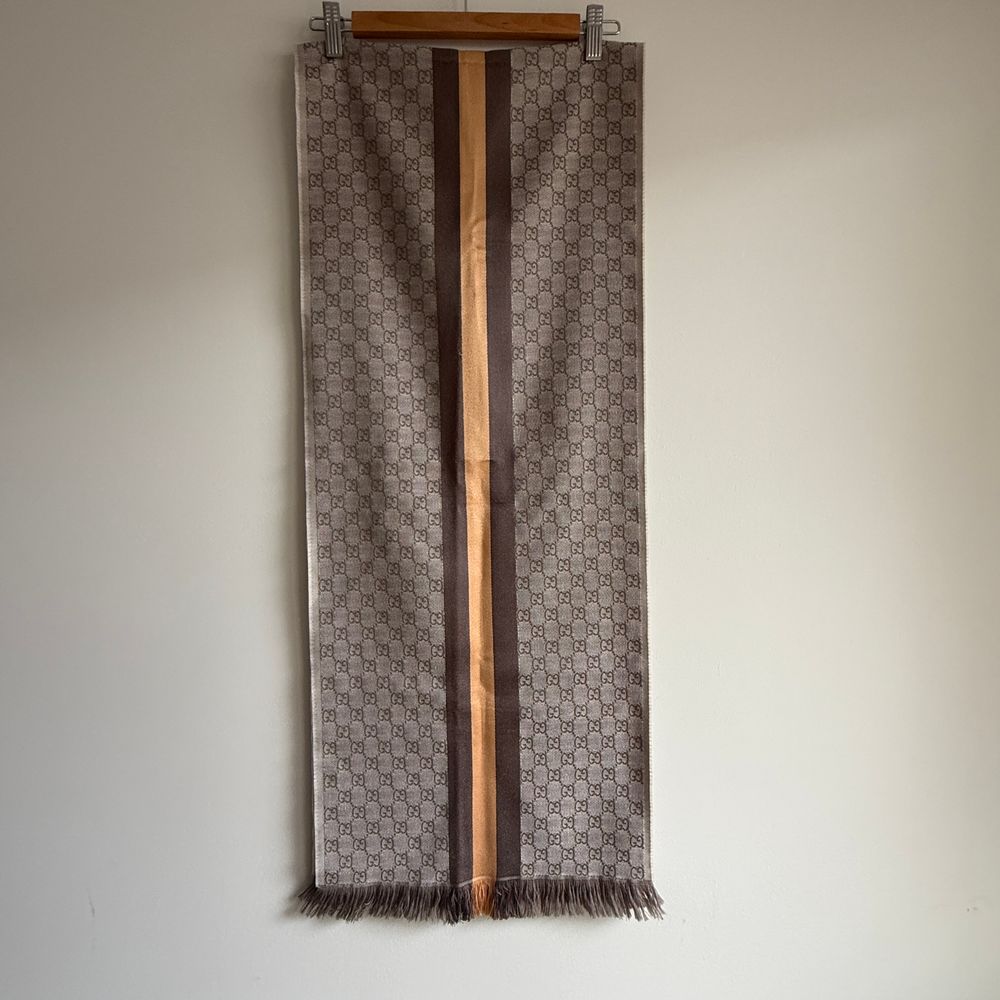 Gucci GG Monogram Wool & Silk Scarf