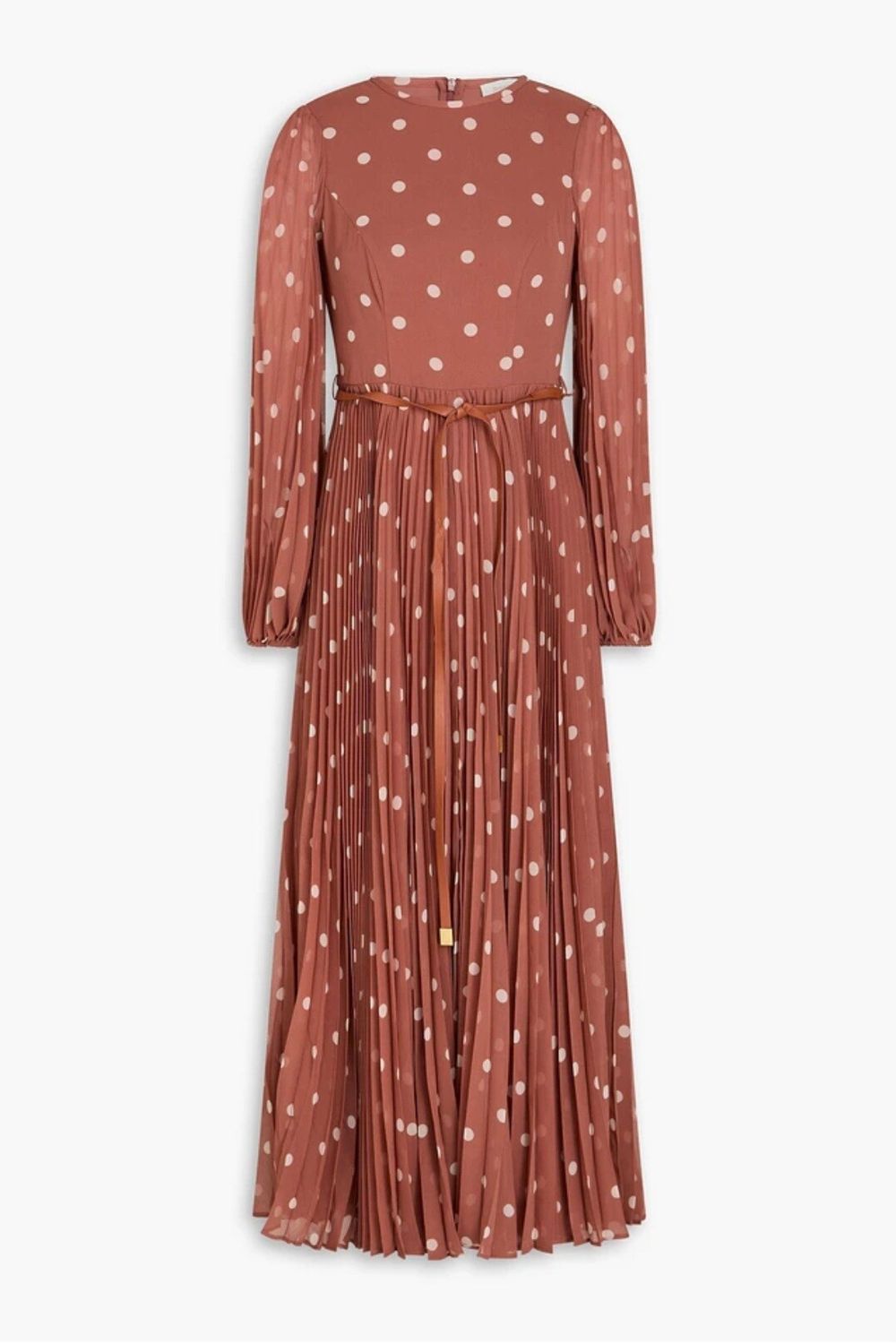 ZIMMERMANN Belted Polka Dot Georgette midi dress US 3/NZ 14