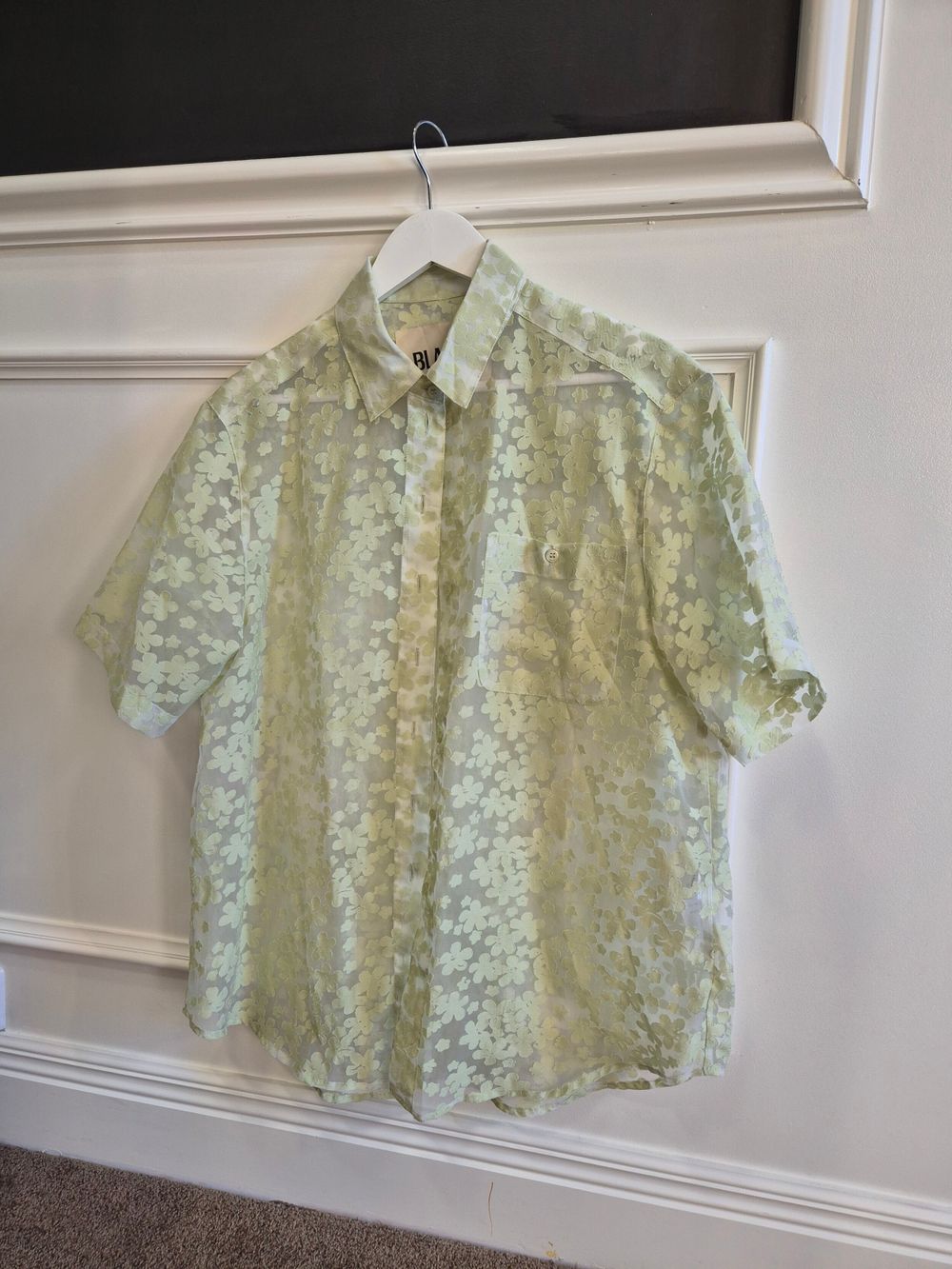 Blanca Green Floral Short Sleeve Shirt