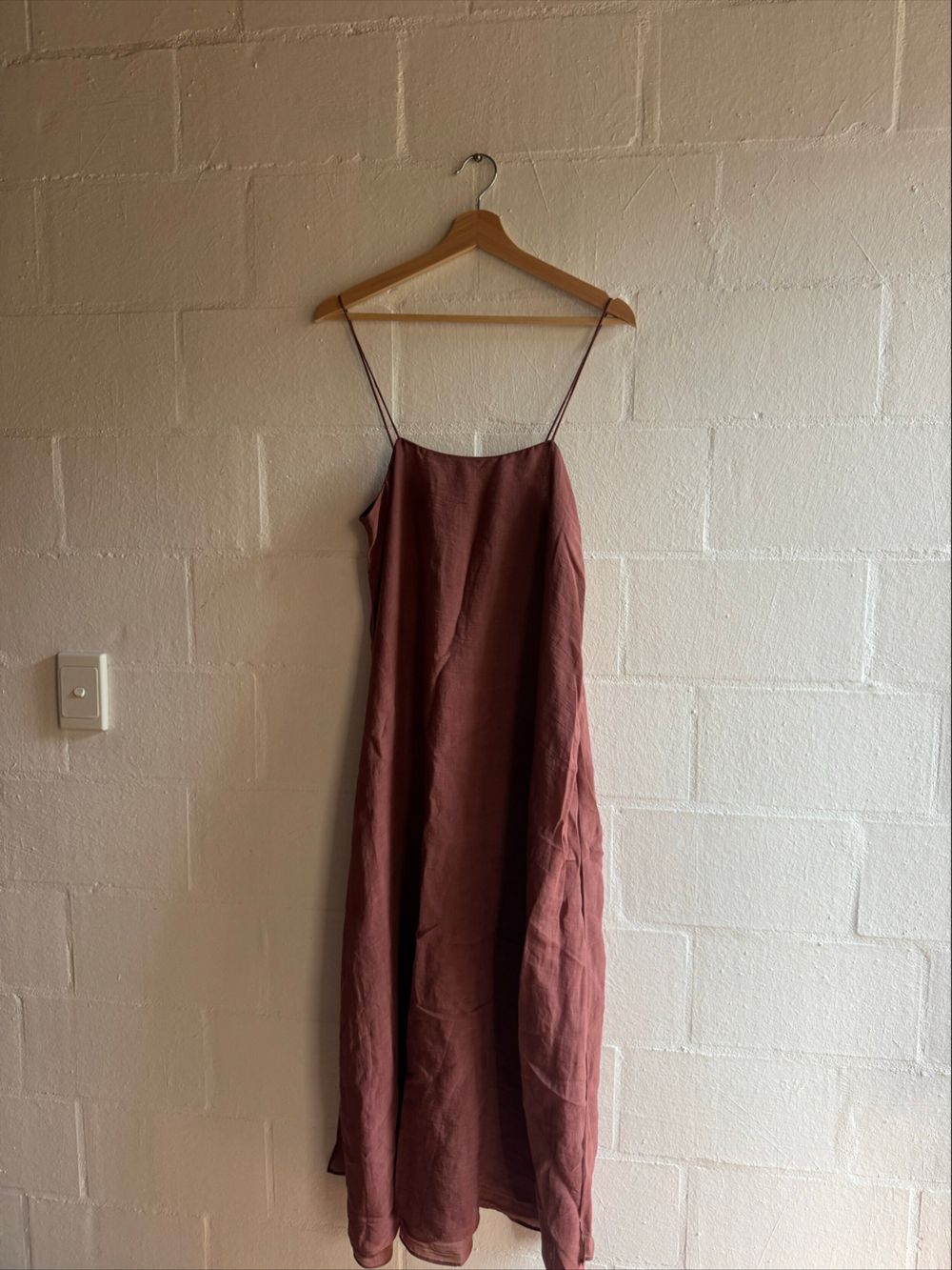 massimo dutti brown slip dress MASSIMO DUTTI Long Slip Dress With Gathered Detail in White